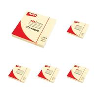 APLI 10975 - Notes adhésives 75 x 75 mm - Bloc de 100 feuilles - Couleur: jaune (Lot de 5)