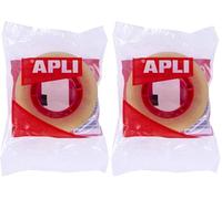 Apli 11103 - Ruban adhésif transparent 19 mm x 33 m - Usage universel - Adhésif à base d'eau sans solvant (Lot de 2)