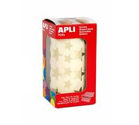 APLI Gommettes en rouleau 11116 – Étoiles or