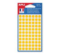 APLI Pastilles adhésives 111834 adhésif permanent jaune Ø 8 mm – Pochette 462