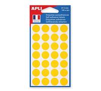 Apli 111844 Pastille Adhésive diamètre 15mm Pochette de 168 JAUNE
