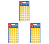 Apli 111844 Pastille Adhésive diamètre 15mm Pochette de 168 JAUNE (Lot de 3)