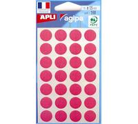 APLI Pastilles adhésives Ø 15 mm - 111848 - Pochette de 168 - Rose