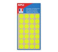 AGIPA Lot de 3 Sachets de 140 étiquettes Gommettes de signalisation Rondes 15 mm Jaune Fluo