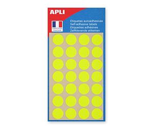 Apli 111862 - Pochette de 140 pastilles jaune fluo Ø 15 mm