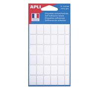 APLI Étiquettes adhésives 111906 - Pochette 210 pièces 12 x 18 mm blanches