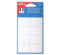 APLI Pochette d'étiquettes 111912 – 56 étiquettes 24 x 35 mm Blanc