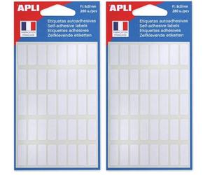 Apli 111917 - Pochette de 280 étiquettes blanches 8x20 mm (Lot de 2)