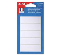 APLI Étiquettes 111923 – Pochette 35 étiquettes blanches 62×19 mm, colle permanente