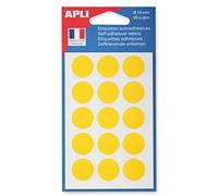 APLI Pastilles adhésives 111963 Ø 19 mm Pochette de 90 Jaune