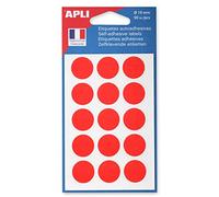 APLI Pastilles adhésives Ø 19 mm - 111964 - Pochette de 90 - Rouge