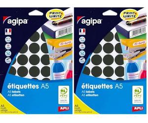 Apli 114327 - Etui 400 pastilles multi-usage noir Ø 24 mm (Lot de 2)