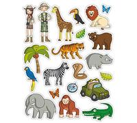 APLI 11433 - Gommettes Thématiques enlevables : La Jungle - 3 feuilles de Gommettes