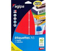 APLI 114353 - Etui de 120 étiquettes multi-usage rouge 32 x 70 mm