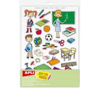 Generique Autocollants thème école – 75 étiquettes – 1 unité