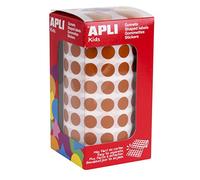 Apli 11481 - Rouleau de 5192 gommettes rondes - couleur : Marron - Dimension : 10,5 mm