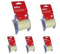 Apli 11595 - Distributeur de notes adhésives repositionnables - 60 mm x 1 m - Couleur : jaune 48800 (Lot de 5)