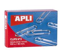 APLI Trombones Caisse 11712 – 40 mm (N°3) acier nickelé – Lot 10 x 100