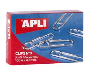 APLI 11715 - Clips galvanisés n°3 40 mm 100 U