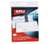 APLI 11739 Lot de 5 identifiants avec pince en plastique 90 x 56 mm