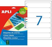 Apli 118855 Lot de 140 Etiquettes Dos de classeur 190 x 38 mm Couleurs Assorties