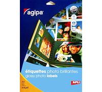 APLI Étiquettes photo 118944 – 10 brillantes 210×297 mm jet d'encre blanc