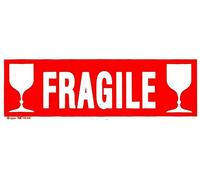 Apli 119208 Lot de 100 Etiquettes Fragile Blanc/verre 190 x 60 mm Rouge