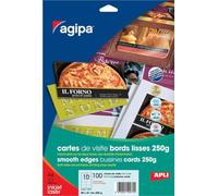 Apli 119471 100 Cartes de Visite First Class, 89 x 51 mm, 250 g, Blanc