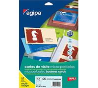 Apli 119480 100 Cartes de Visite, 90mm x 50mm, Blanc
