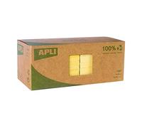 APLI 11987 - Boîte de 12 blocs de 100 notes adhésives 100% recyclées - 75 x 75 mm - Couleur: Jaune