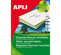 APLI 12064 Étiquettes blanches permanentes recyclées 105 x 35 mm 100 feuilles