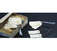 Apli 121312 - Étiquettes américaines crème 80 x 38 mm avec œillet et fil de fer - 1000 unités - Carton 160 g/m² - Pour affichage prix, stockage, artisanat, mariage, cadeaux, pressing.