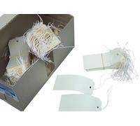 APLI 121364 - Étiquettes américaines crème 100x51 mm avec œillet + ficelle - Lot de 1000 - Pour marquage manuel, cadeaux, stockage, artisanat