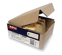 APLI 121372 - Étiquettes américaines crème 80x38 mm - Papier Bristol 160 g/m² - Œillet renforcé - Planche de 4 - 1 000 étiquettes - Pour cadeaux, artisanat, prix, stockage