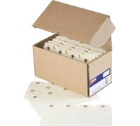 APLI 121374 - Étiquettes américaines crème 100 x 51 mm - Papier Bristol 160 g/m² - avec Œillet - 1000 unités - Par planche de 4 étiquettes - Idéales pour affichage prix, stockage, artisanat,cadeaux.