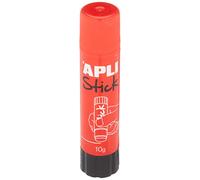 APLI 12145 - Bâton de colle blanche 10 g, Stick adhésif sans solvant, non toxique, séchage rapide, idéal école et loisirs créatifs