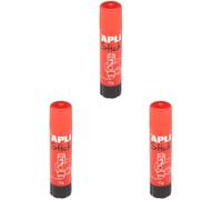 APLI 12145 - Bâton de colle blanche 10 g, Stick adhésif sans solvant, non toxique, séchage rapide, idéal école et loisirs créatifs (Lot de 3)