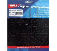 APLI Chiffres et symboles adhésifs 122031 214, 30 x 22 mm, Noir