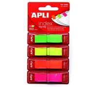 APLI 12482 - Index adhésifs zigzag (12 x 45), film couleurs fluo