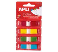 APLI 12483 - Index adhésifs film Zigzag 45 x 12 mm 4 distributeurs de 35 index de 4 couleurs