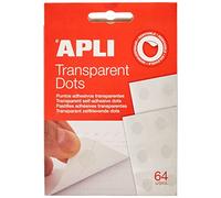 Apli 12871-64 Pastilles transparentes autocollantes Apli Dot Moyen