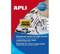 Apli 12877 - Etiquettes Polyester Jaune Format 210x297 A4