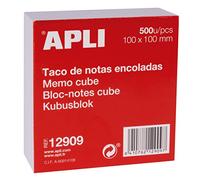 APLI 12909 Bloc de 500 feuilles à coller Blanc 100 x 100 mm