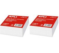 APLI 12910 - Bloc-notes cube 80 x 80 mm - 500 feuilles blanc (Lot de 2)