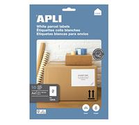 APLI Étiquettes blanches permanentes 12918 – 210 x 148 mm – 10 feuilles