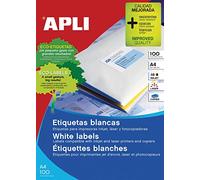 Apli 1293 Boîte de 100 Feuilles d'Etiquettes 70 x 33 Blanc