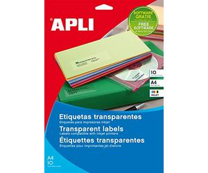 APLI 12964 - Étiquettes transparentes permanentes - 105,0 x 148,0 mm - 10 feuilles