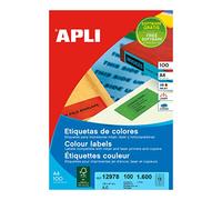 APLI 12978 Étiquettes rouges permanentes 105,0 x 37,0 mm 100 feuilles
