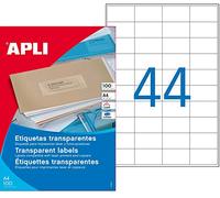 Apli 130142 4400 Etiquette Invisible Laser/Copieur, 48,5 x 25,4mm, Transparente