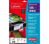 Apli 13051 - Etiquettes Bristol Pour Étagères Microperforées Blanches 65 X 33 Mm 185gr/M2